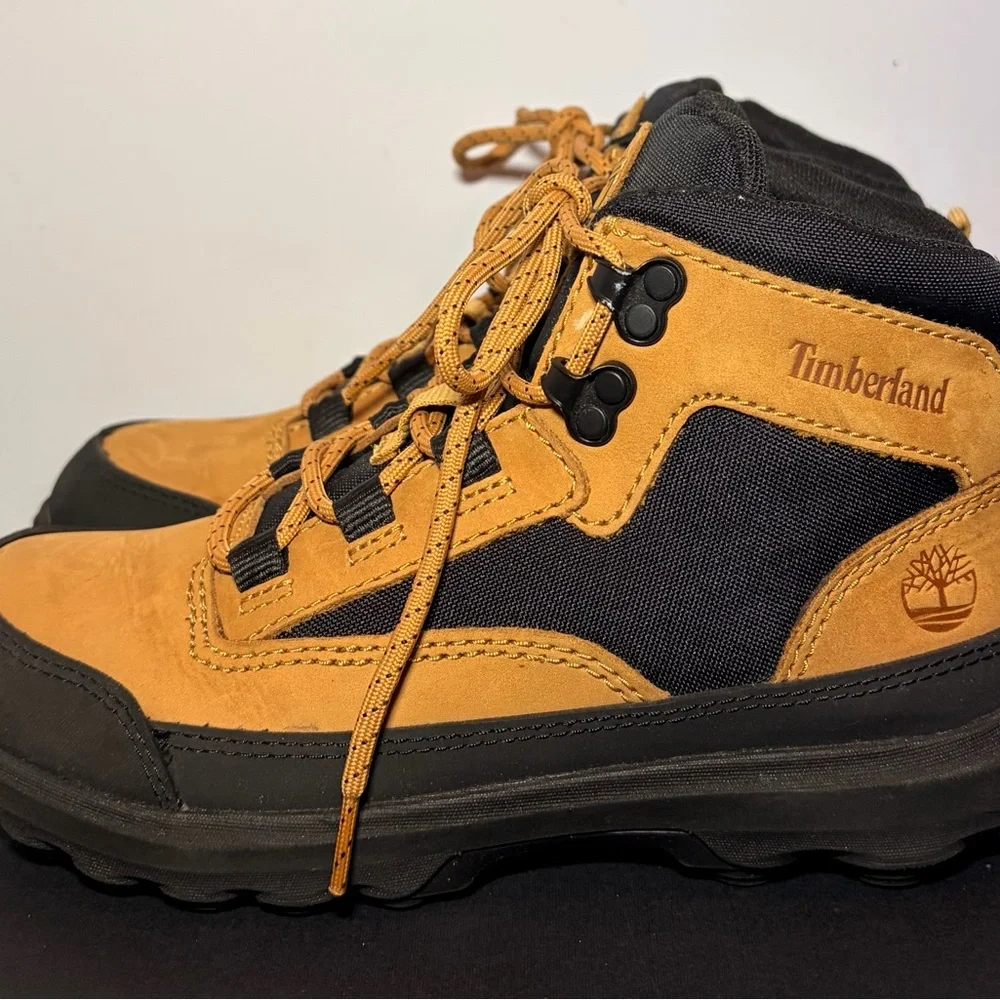 Timberland Converge Mid Boots Tan Black Nubuck Youth Juniors Kids 2‎ Greenstride